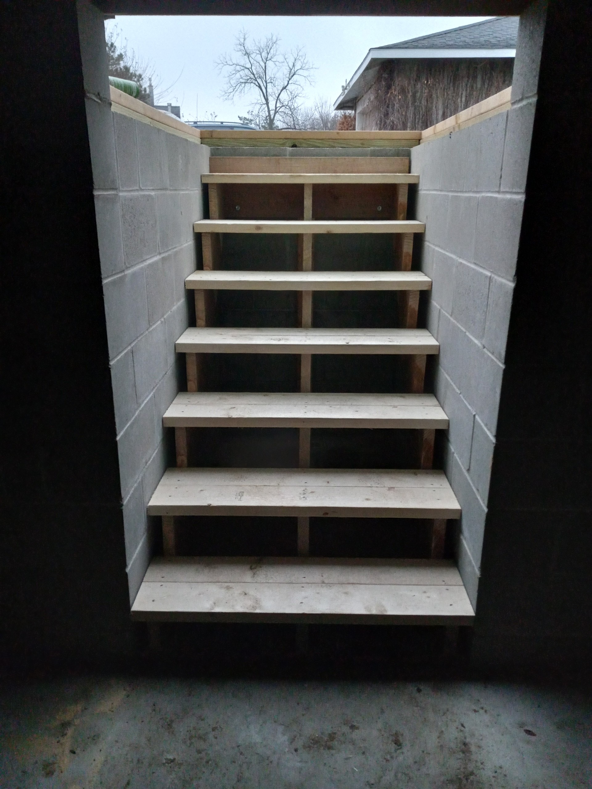 Basement concrete block stairs Milwaukee