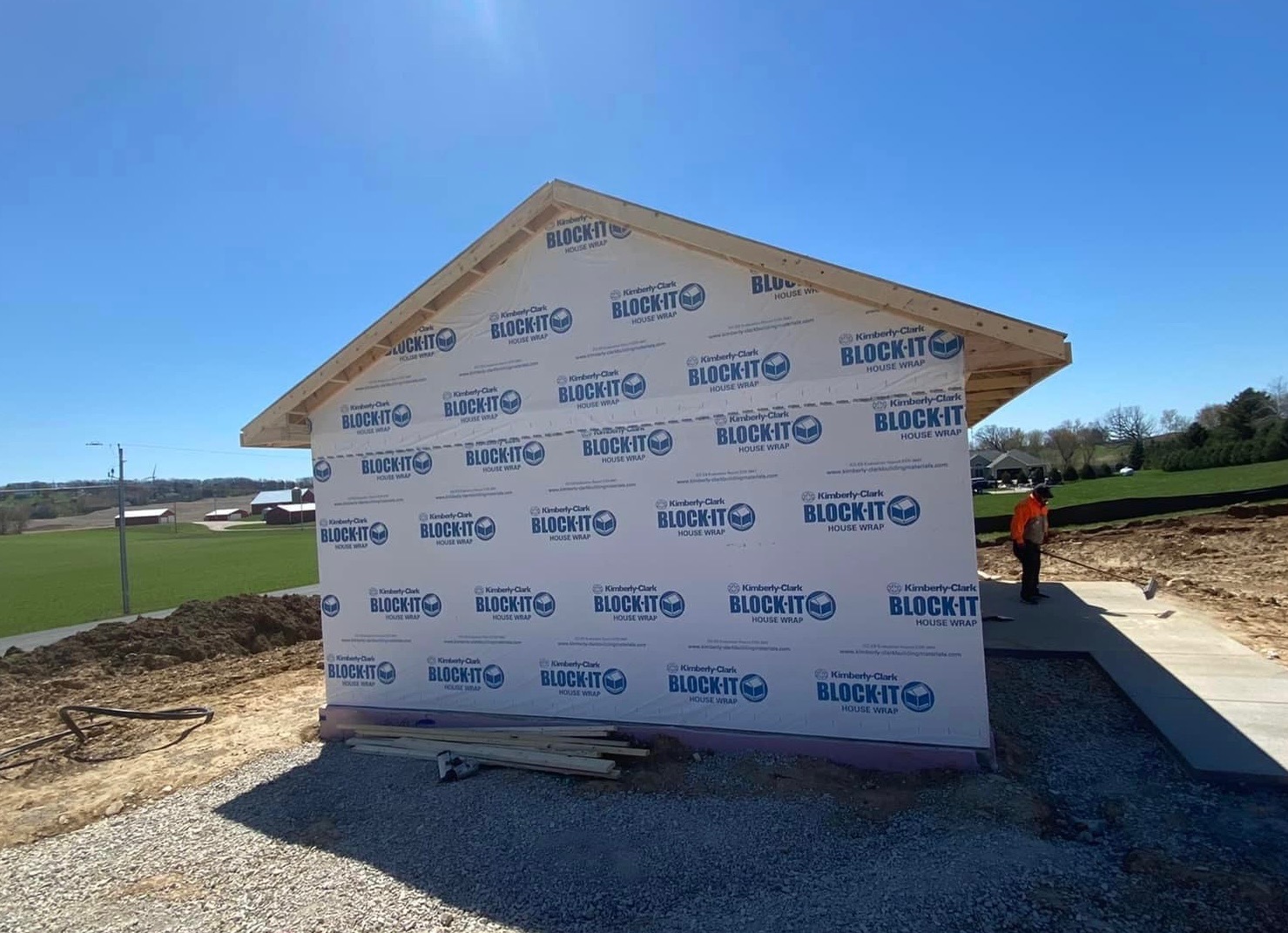 New construction exterior framing