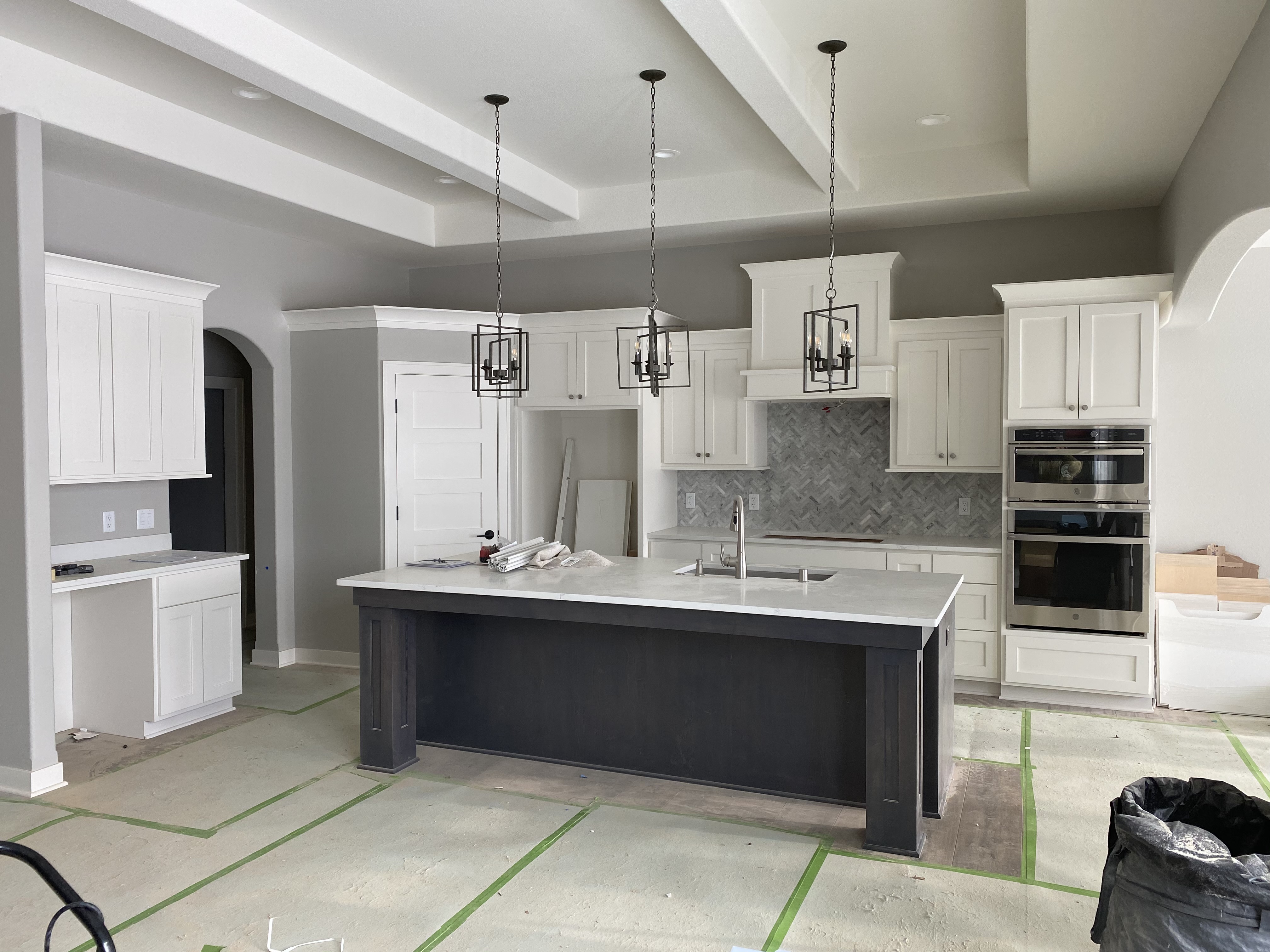 Kitchen island and cabinets