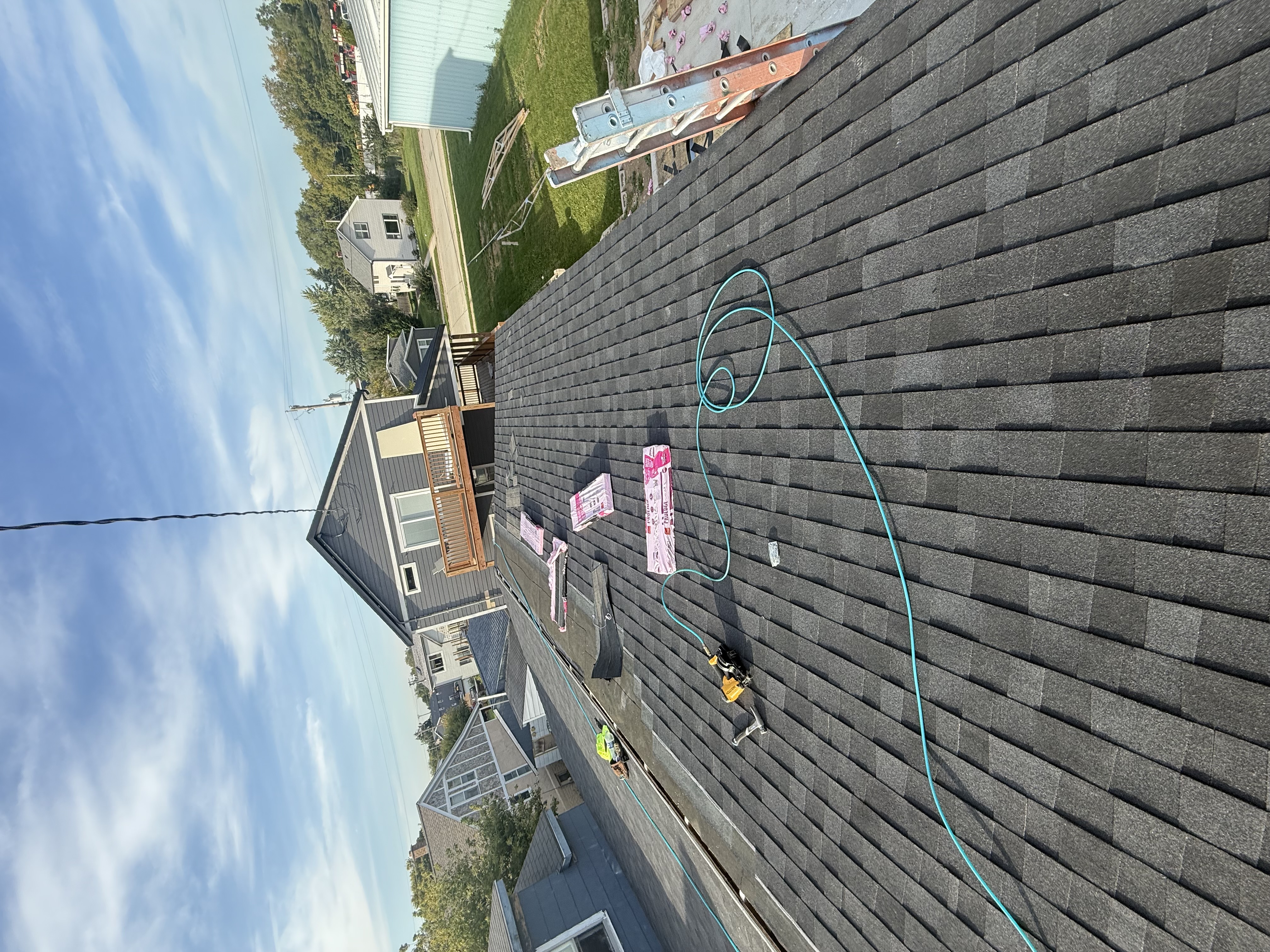 Completed roof aerial view Milwaukee